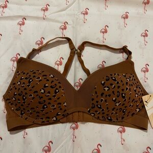 Women’s Size 38B Latte Leopard Print Convertible Bra NWT